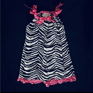 💞 Baby & Toddler Girls Size 24 Months Black & White Zebra Print Dress